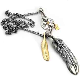Amazon | [silver KYASYA]シルバー925 フェザーネックレス メンズ